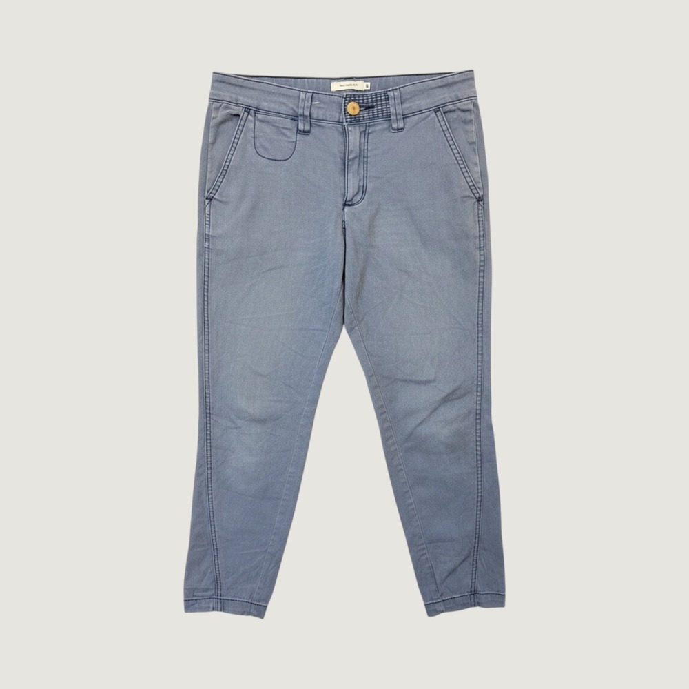 Chino Relaxed Pants Womens 32x28 Blue Grey Anthropologie Casual Trousers